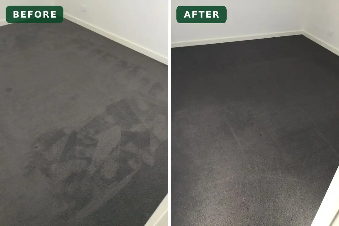 Carpet with foot-traffic marks before and after cleaning in Geelong West