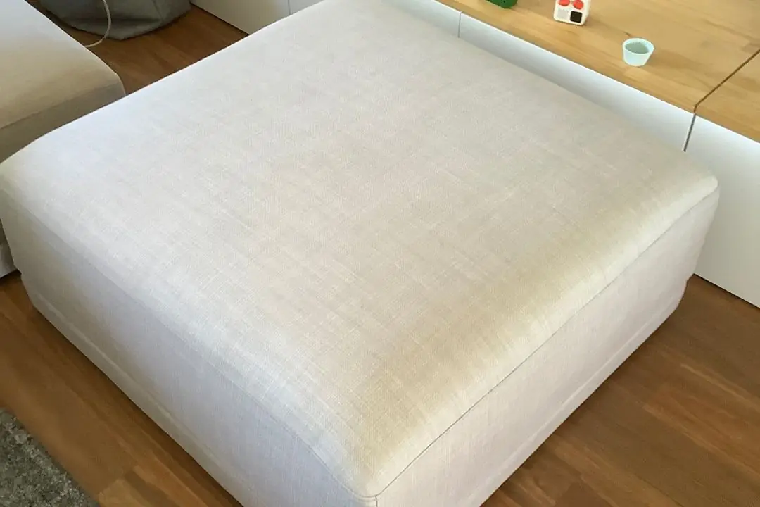 Fabric ottoman after upholstery cleaning in Bell Park