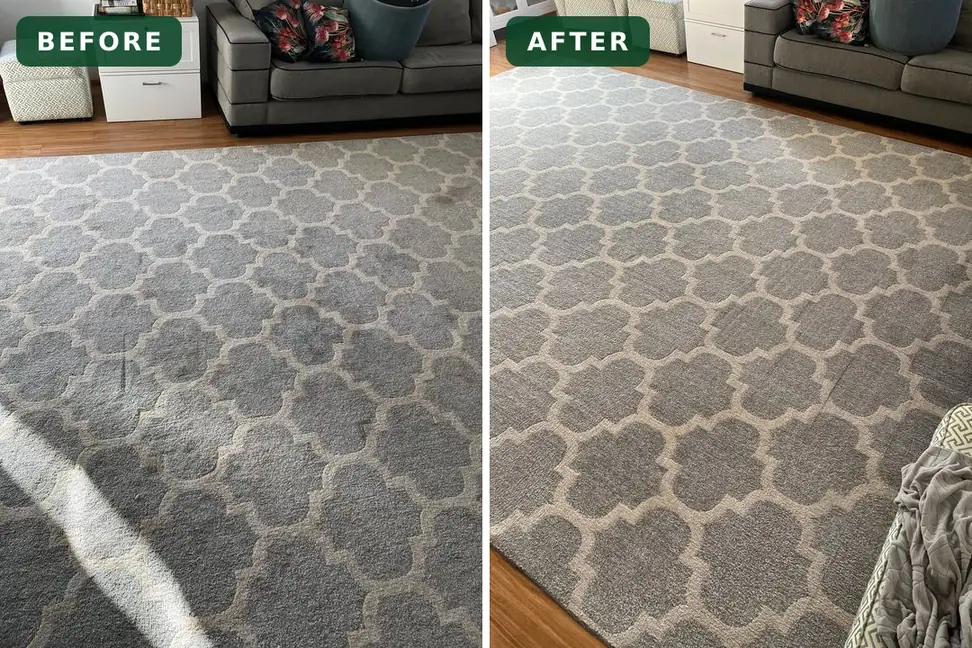 Rug before and after cleaning in Highton
